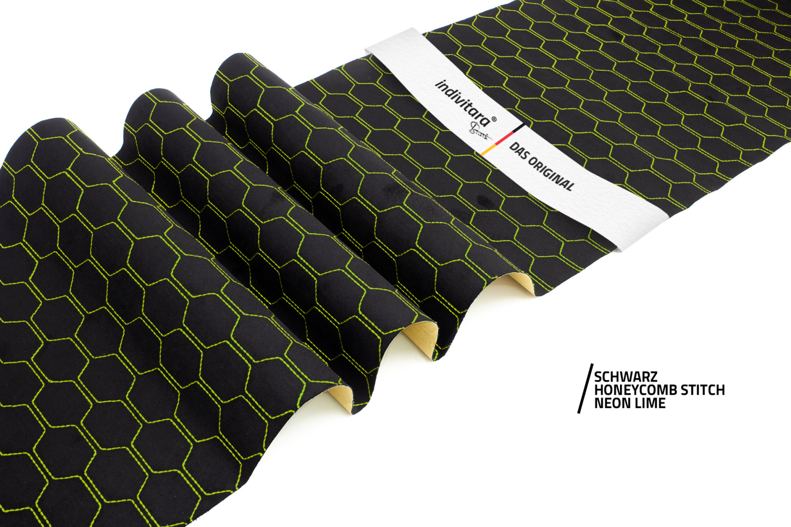 indivitara® Premium Stitch - selbstklebender Mikrofaserstoff Premium mit echten Nähten - Meterware - verschiedene Farben